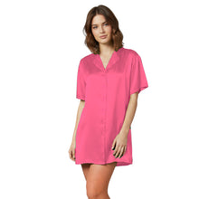 Satin Night Wear Long Shirt | Loose Sleep Shirt Dress S-3XL | 41 Colors S111