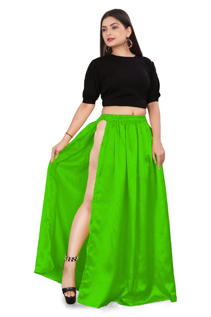 Satin Side Slit A line Skirt S1-Regular Size 1