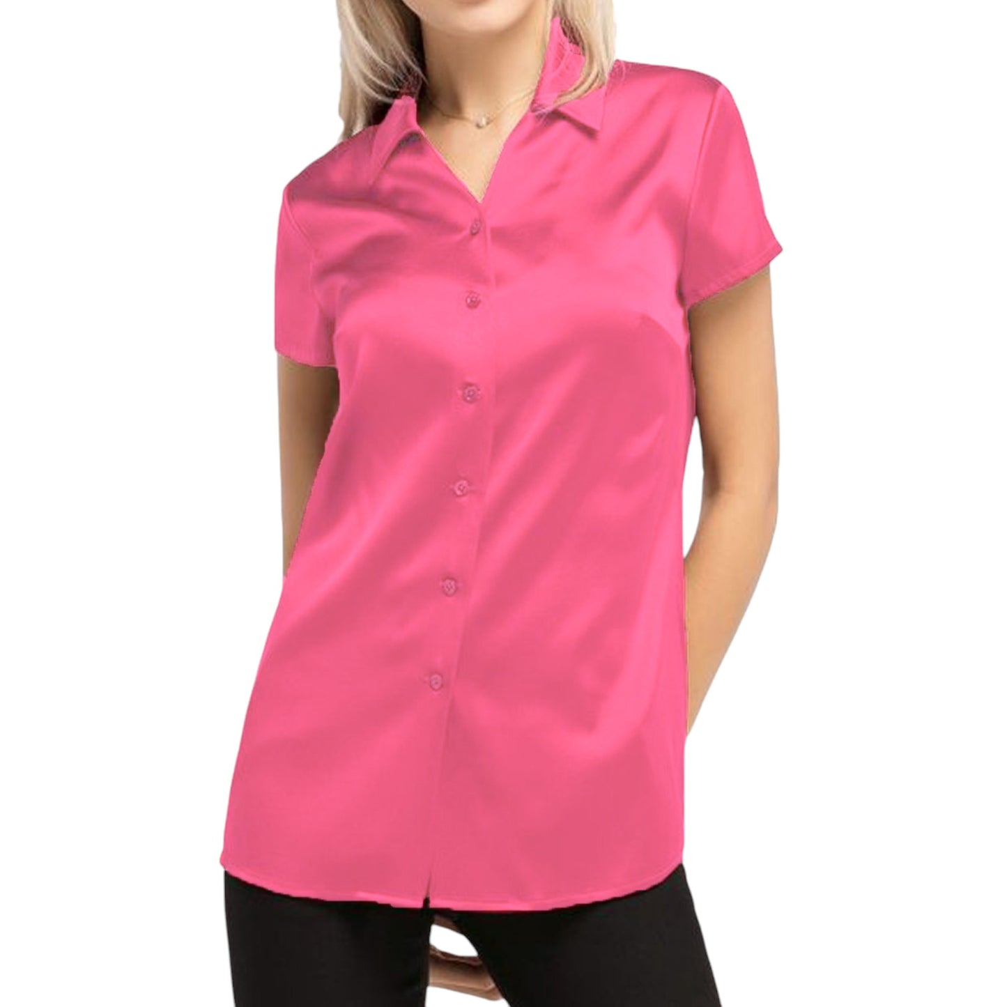 Satin Short Sleeve Shirt S118 - Regular Size 1