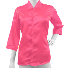 Button Down Shirt 3/4 Sleeve Satin shirt S91 - Regular Size 1