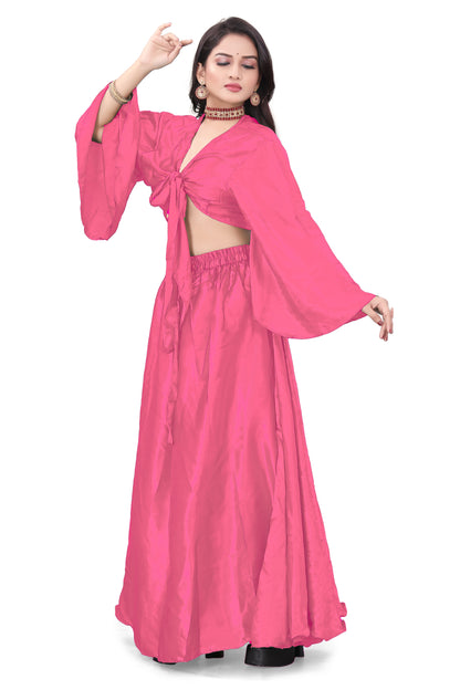 Satin Belly Dance Skirt Top Set S76-Regular Size 1