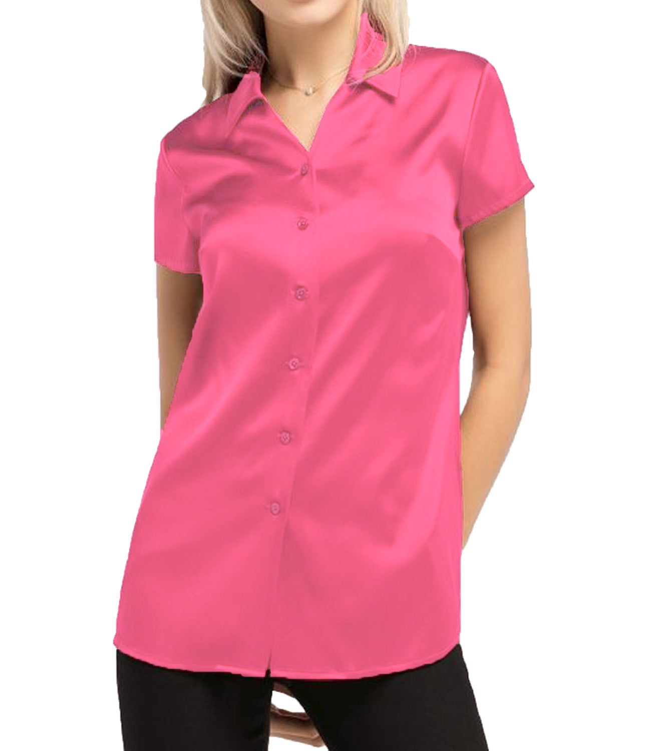 Satin Short Sleeve Shirt S118 - Regular Size 1