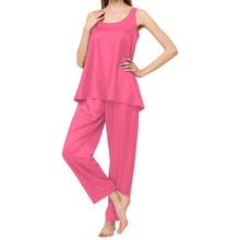 Satin Nightwear Top + Palazzo Set | Luxury Pajamas S-3XL | 41 Colors S21