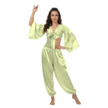 Satin Belly Dance Harem & Top Set | Full Costume S-3XL | 41 Colors S40