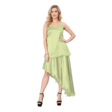 Mint Green Satin High-Low Costume, fresh performance set.