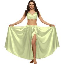 Satin Half Circle Dance Skirt | Side Slit Flow S-3XL | 41 Colors S15
