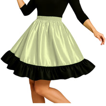 Satin Mini Skirt w/ Black Frill | Party Wear S-3XL | 41 Colors S41
