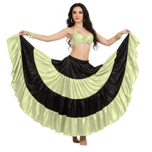 Satin 25 Yd 4 Tier Multi Color Skirt | Belly Dance Flow S-5XL S5