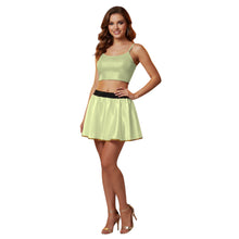 Satin Mini Skirt w/ Gold Trim | Party Wear S-3XL | 41 Colors S12