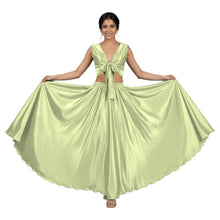 Mint Green Satin Belly Dance Costume, fresh performance set.