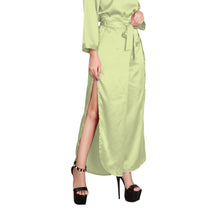 Light Gold Satin Self Tie Pants, elegant metallic wide leg.