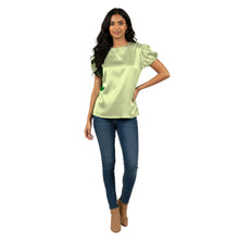 Satin Round Neck Short Sleeve Top | Chic Blouse S-3XL | 41 Colors S89