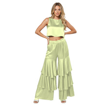 Satin 3-Layer Palazzo Pants | Wide Leg Party Trousers S-3XL | 41 Colors S97