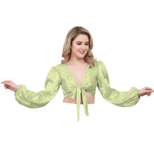 Light Pink Satin Ruffle Dance Top, soft feminine dance choli.