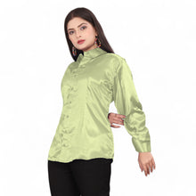 Satin Button Down  Shirt S81-Regular Size 1