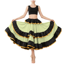 Satin Full Circle Skirt Black Frill | 360° Dance Flow S-3XL S75