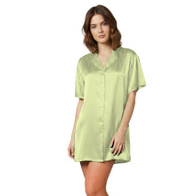 Satin Night Wear Long Shirt | Loose Sleep Shirt Dress S-3XL | 41 Colors S111