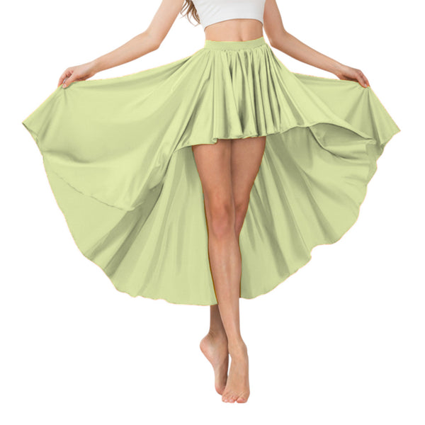 Satin Asymmetrical High-Low Skirt | Flowy Maxi S-5XL | 41 Colors S74