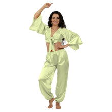 Satin Belly Dance Harem & Top Set | Full Costume S-3XL | 41 Colors S51