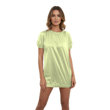 Satin Round Neck T-Shirt | Silky Short Sleeve Top S-3XL | 41 Colors S106