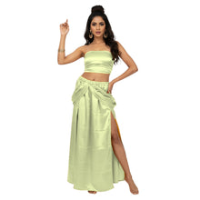 Satin Side Cut Draped Skirt | High Slit Flow Maxi S-3XL | 41 Colors S42