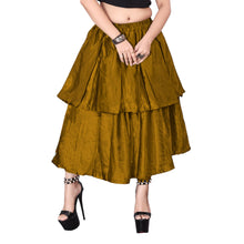 Satin 2 Layer Party wear midi Skirt S101-Regular Size 1