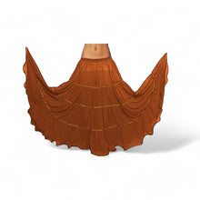 16 Yard 4-Tier Belly Dance Skirt with Gold Trim | Tribal Fusion Gypsy C5