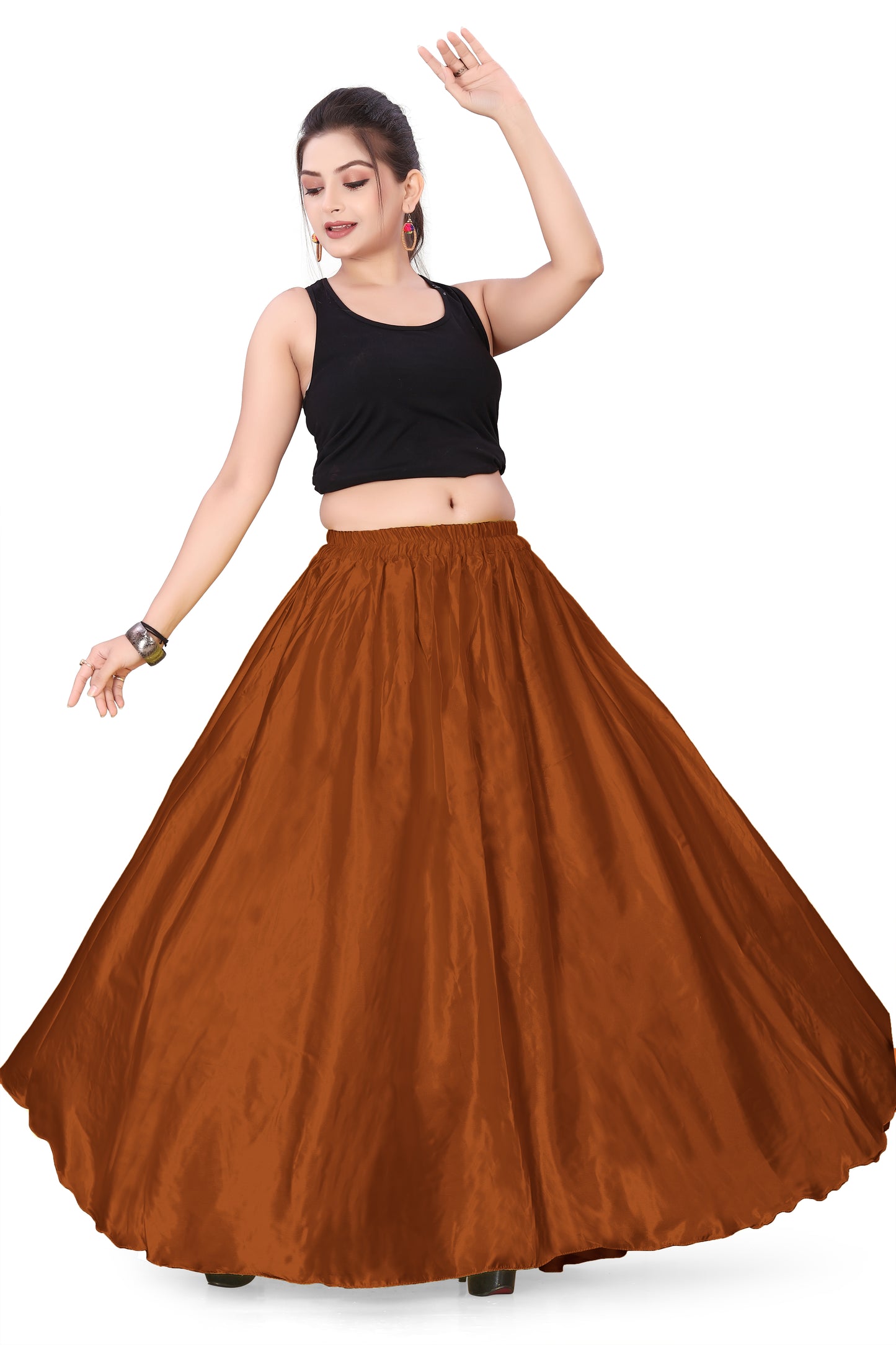 Satin Belly Dance Full Circle Skirt S8-Regular Size 1