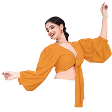 Chiffon Belly Dance Ruffle Top | Flowy Sleeve Choli S-5XL | 30 Colors C72