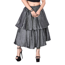 Satin 2 Layer Party wear midi Skirt S101-Regular Size 1