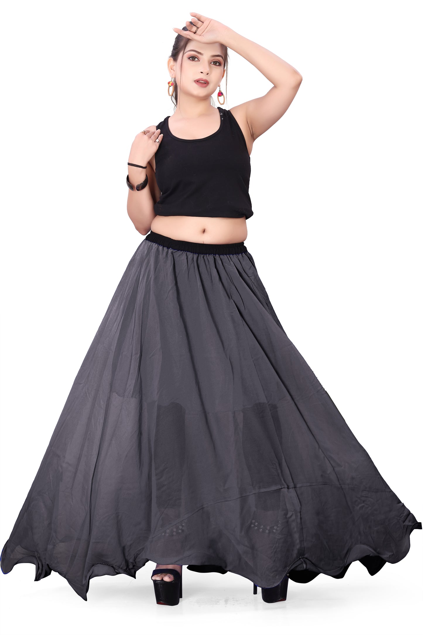 Chiffon Half Circle Belly Dance Skirt C13- Regular Size 1