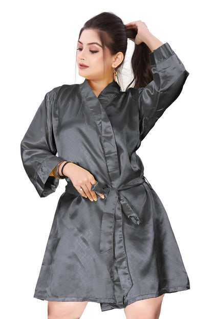 Satin Night Wear Bathrobe For Women S104-Regular Size 1