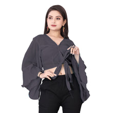 Elegant Chiffon Ruffle Crop Top | Belly Dance Practice & Performance Wear C10