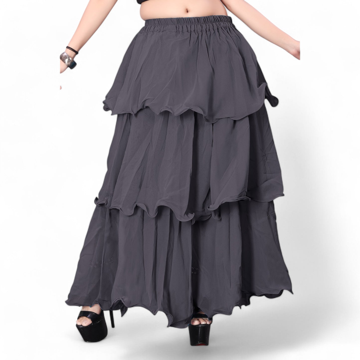 Chiffon 3 Layer Belly Dance Skirt C3- Regular Size 1