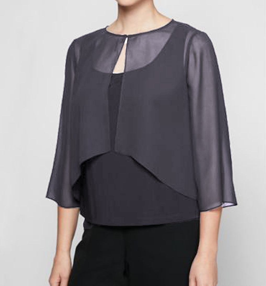 Chiffon sheer Peplum Top C48 - Regular Size 1