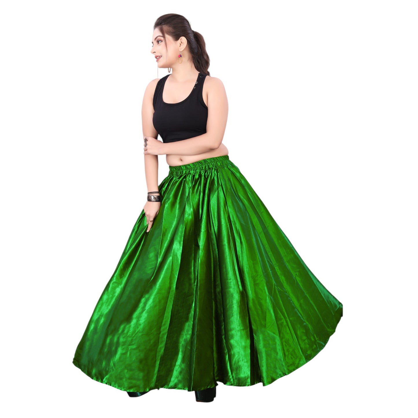 Satin Belly Dance Half Circle Skirt S9-Regular Size 1