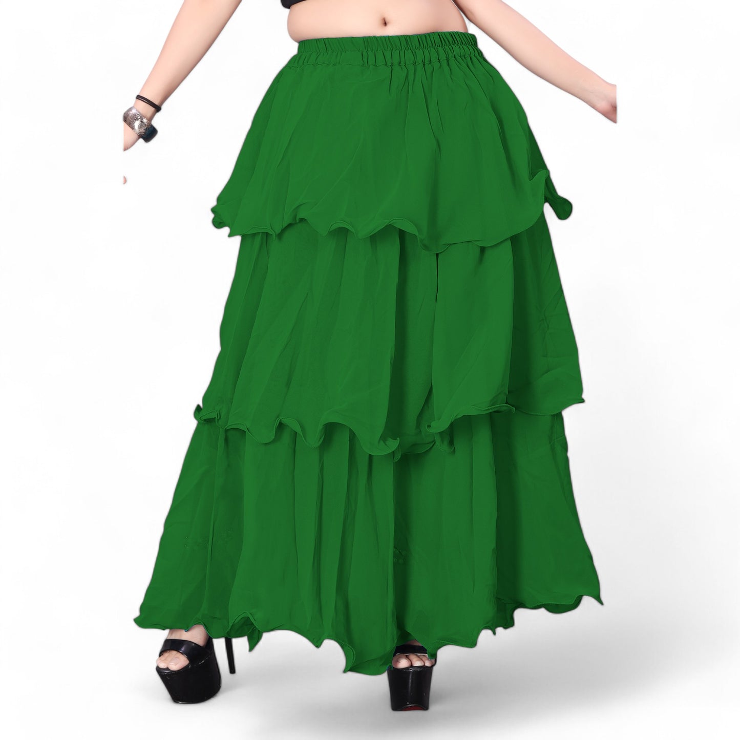 Chiffon 3 Layer Belly Dance Skirt C3- Regular Size 1