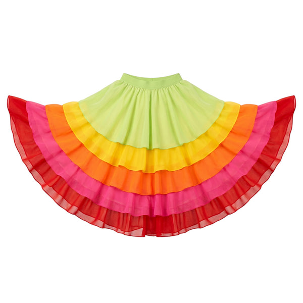 Chiffon 5-Layer Multicolor Belly Dance Skirt – Custom Color S-5XL C28