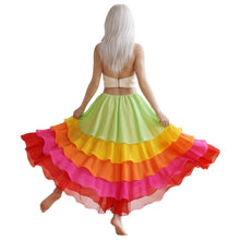 Chiffon 5-Layer Multicolor Belly Dance Skirt – Custom Color S-5XL C28