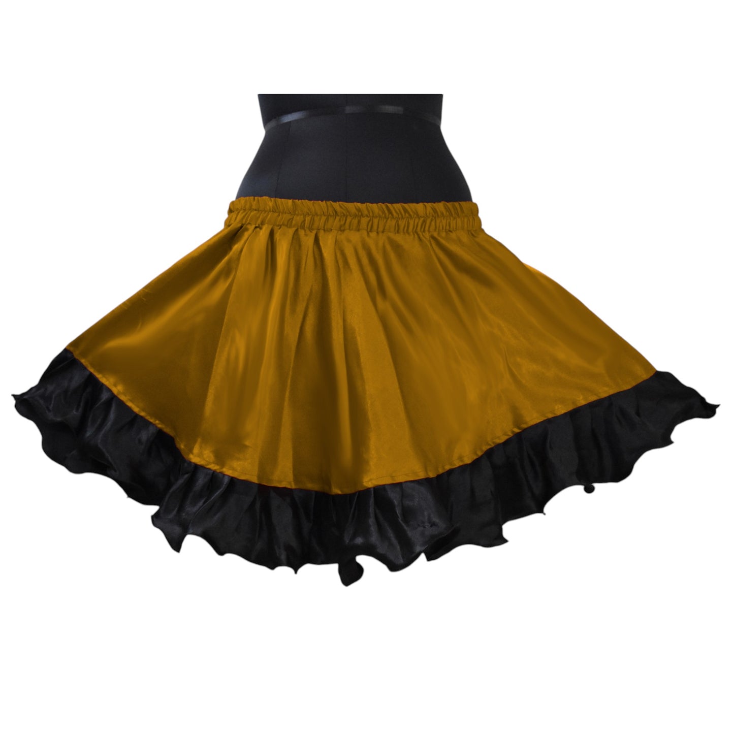 Satin Belly Dance  Short skirt with frill S41 - Regular Size 1