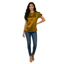 Satin Round Neck Short Sleeve Top | Chic Blouse S-3XL | 41 Colors S89