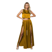 Front Cut Palazzo & Top Set for Women – Wide Leg Slit Pants Co-Ord Outfit, 41 Colors, S–5XL S147