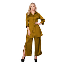 Mint Green Satin Shirt & Palazzo Set, fresh spring co-ord.