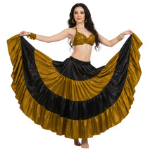 Satin 25 Yd 4 Tier Multi Color Skirt | Belly Dance Flow S-5XL S5