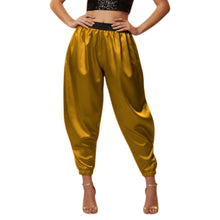 Satin Tapered Party Pants • Plus Size Elastic Waist Trousers • Women's Elegant Night Out Bottoms  S145