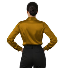 Cream Satin Vintage Style Shirt, soft elegant button down.