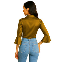 Satin Self Tie Cover Up Top | Adjustable Party Blouse S-3XL | 41 Colors S119