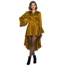 Satin Victorian Long Shirt Dress | Button Down Tunic S-3XL | 41 Colors S113