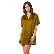 Satin Night Wear Long Shirt | Loose Sleep Shirt Dress S-3XL | 41 Colors S111