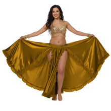 Satin Full Circle Skirt w/ Slit | 360° Dance Flow S-3XL | 41 Colors S102